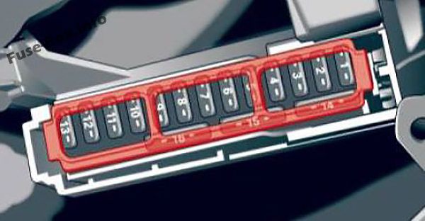 Sicherungskastendiagramm (Cockpit auf der Fahrerseite): Audi A4/S4 (B9/8W; 2017)