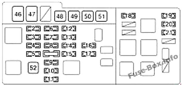 Diagramm des Sicherungskastens unter der Motorhaube: Lexus RX 300 (1999, 2000, 2001, 2002, 2003)