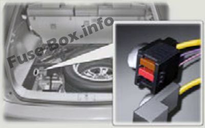 Die Position der Sicherungen im Kofferraum: Lexus RX 450h (2010-2015)