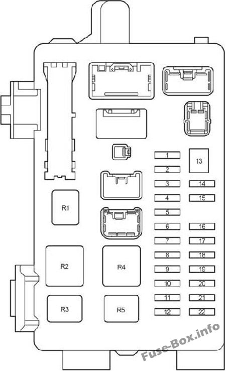 Diagramm des Sicherungskastens Nr. 1 der Instrumententafel: Toyota Avensis II (2003, 2004, 2005, 2006, 2007, 2008, 2009)