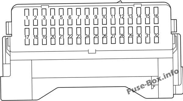 Diagramm des Sicherungskastens der Instrumententafel: Toyota Corolla / Auris (2013, 2014, 2015, 2016, 2017, 2018)