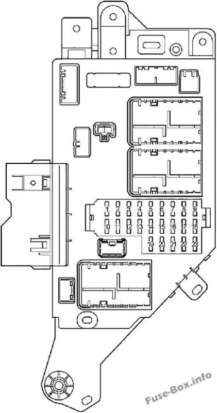 Diagramm des Sicherungskastens der Instrumententafel (links): Toyota Land Cruiser (2004, 2005, 2006, 2007)