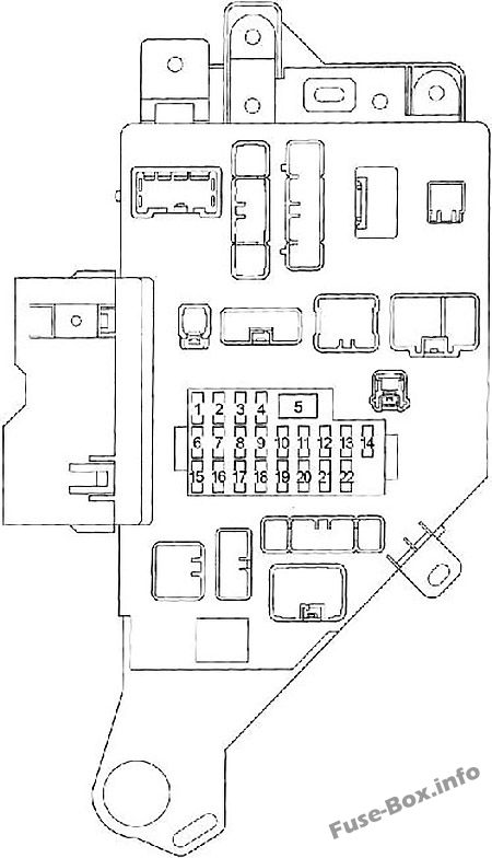 Diagramm des Sicherungskastens der Instrumententafel: Toyota Land Cruiser (1998, 1999, 2000, 2001, 2002, 2003)