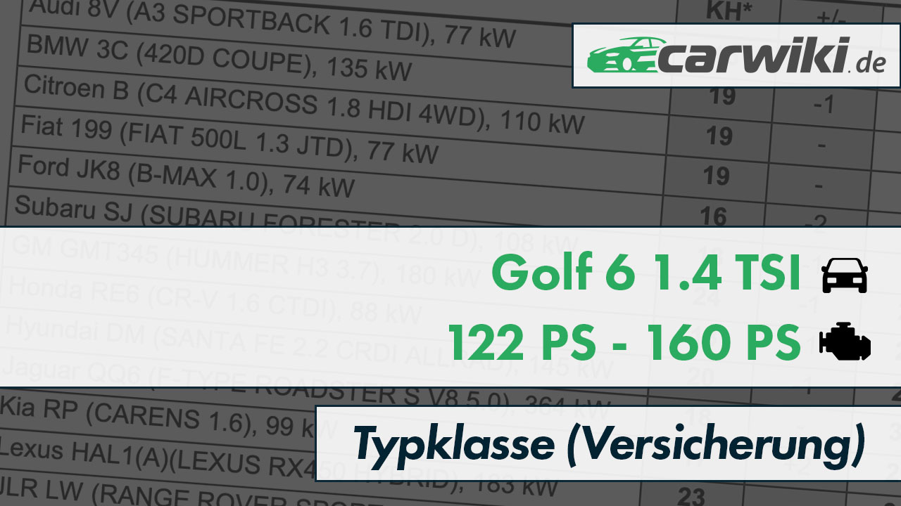 Golf 6 1.4 Tsi 122 Ps Versicherung