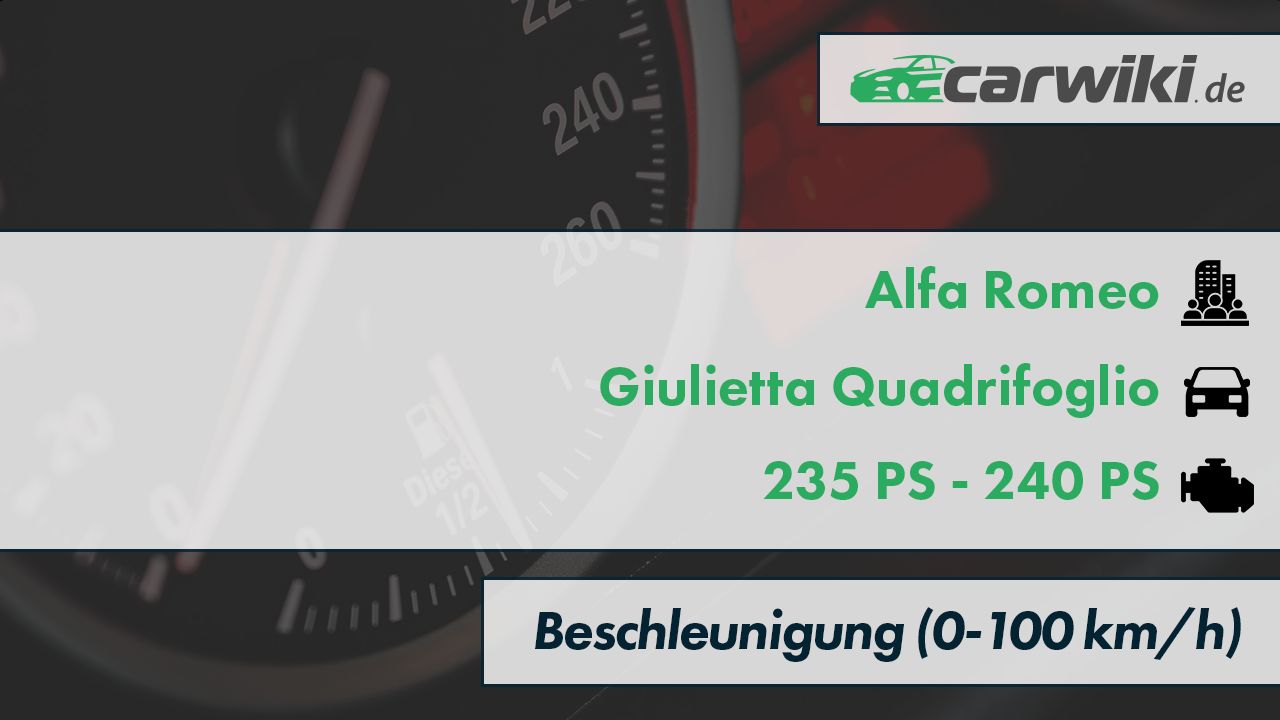 Alfa Romeo Giulietta Quadrifoglio 0-100 kmh Beschleunigung