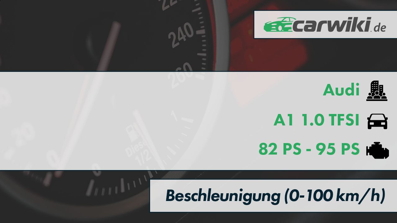 Audi A1 1.0 TFSI 0100 km/h (Beschleunigung) 82 PS 95 PS
