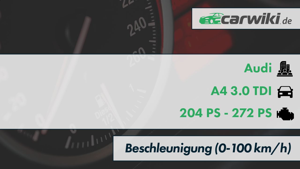 Audi A4 3.0 TDI 0-100 kmh Beschleunigung
