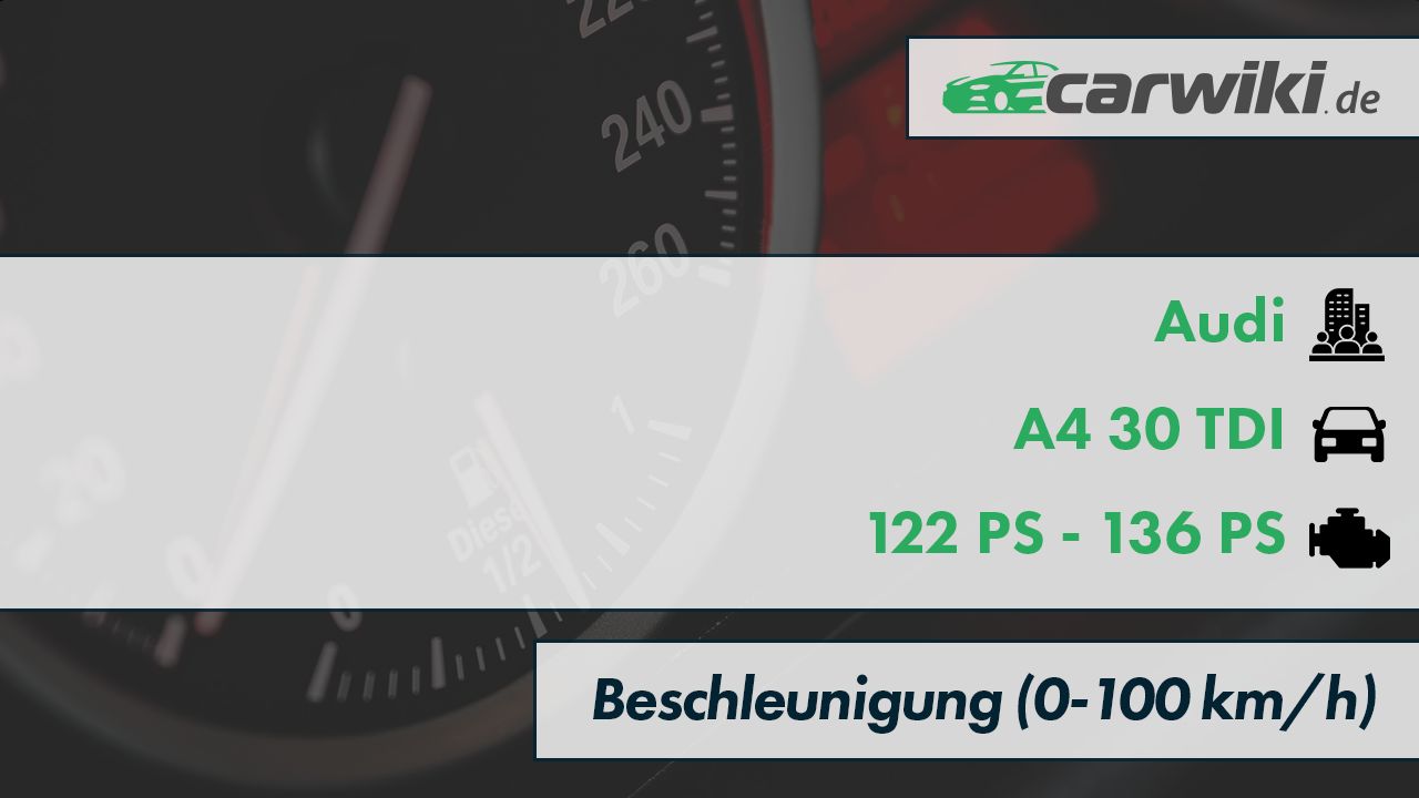 Audi A4 30 TDI 0-100 kmh Beschleunigung