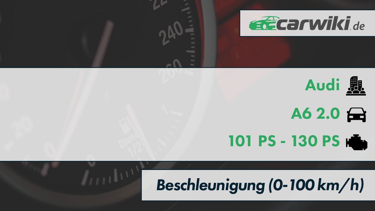 Audi A6 2.0 Tfsi 170 Ps Probleme Audi A6 2.0 0-100 km/h (Beschleunigung) | 101 PS - 130 PS