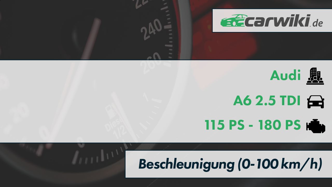 Audi A6 2.5 TDI 0-100 kmh Beschleunigung