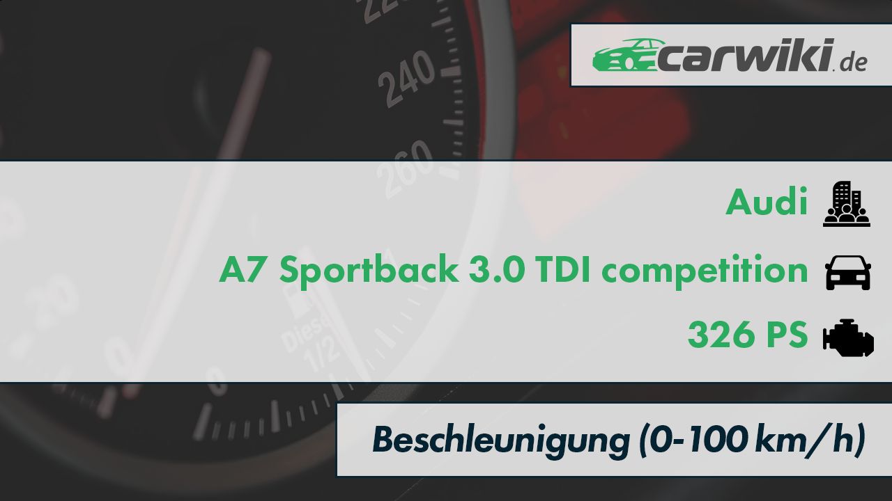 Audi A7 Sportback 3.0 TDI competition 0-100 kmh Beschleunigung