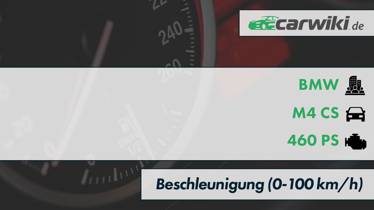BMW M4 CS 0-100 kmh Beschleunigung