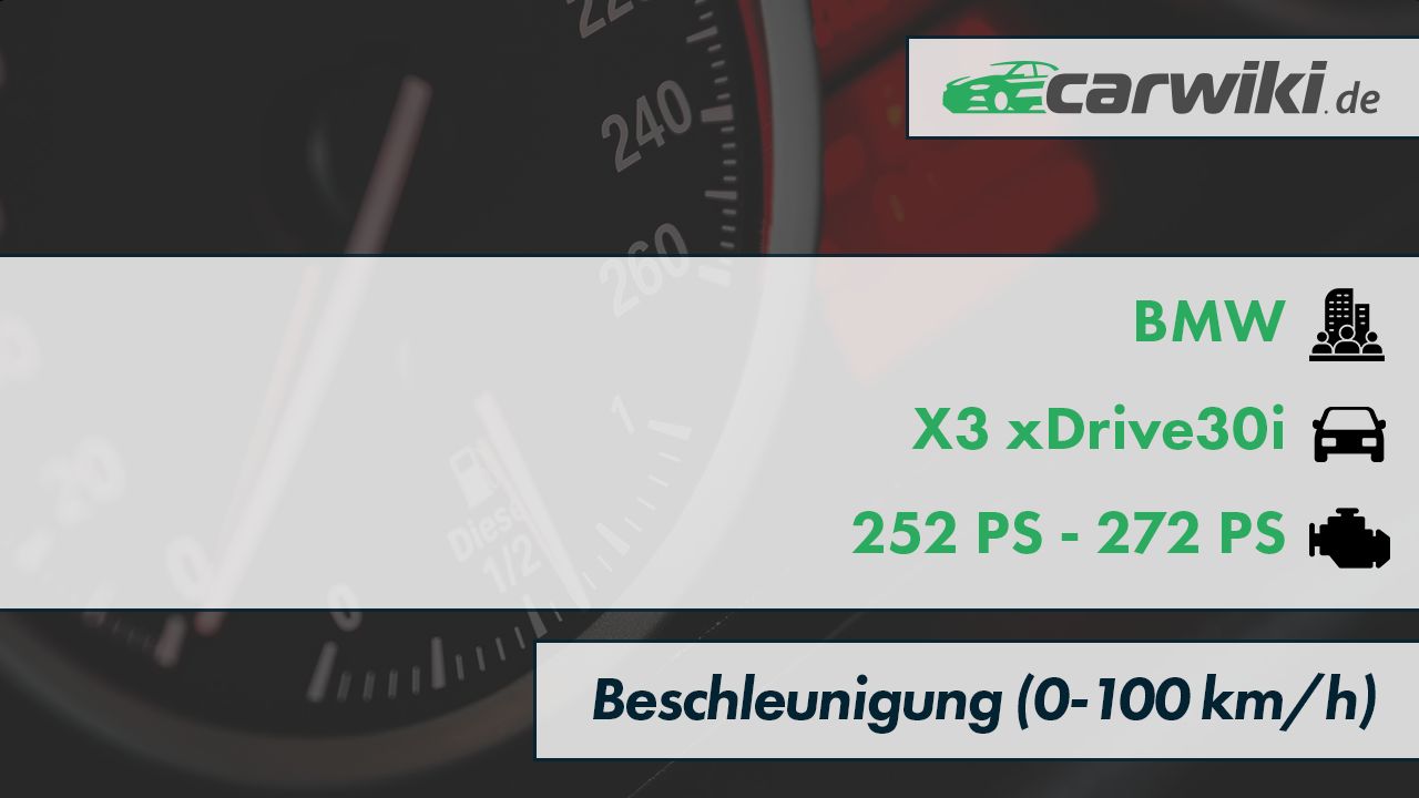 BMW X3 xDrive30i 0-100 kmh Beschleunigung