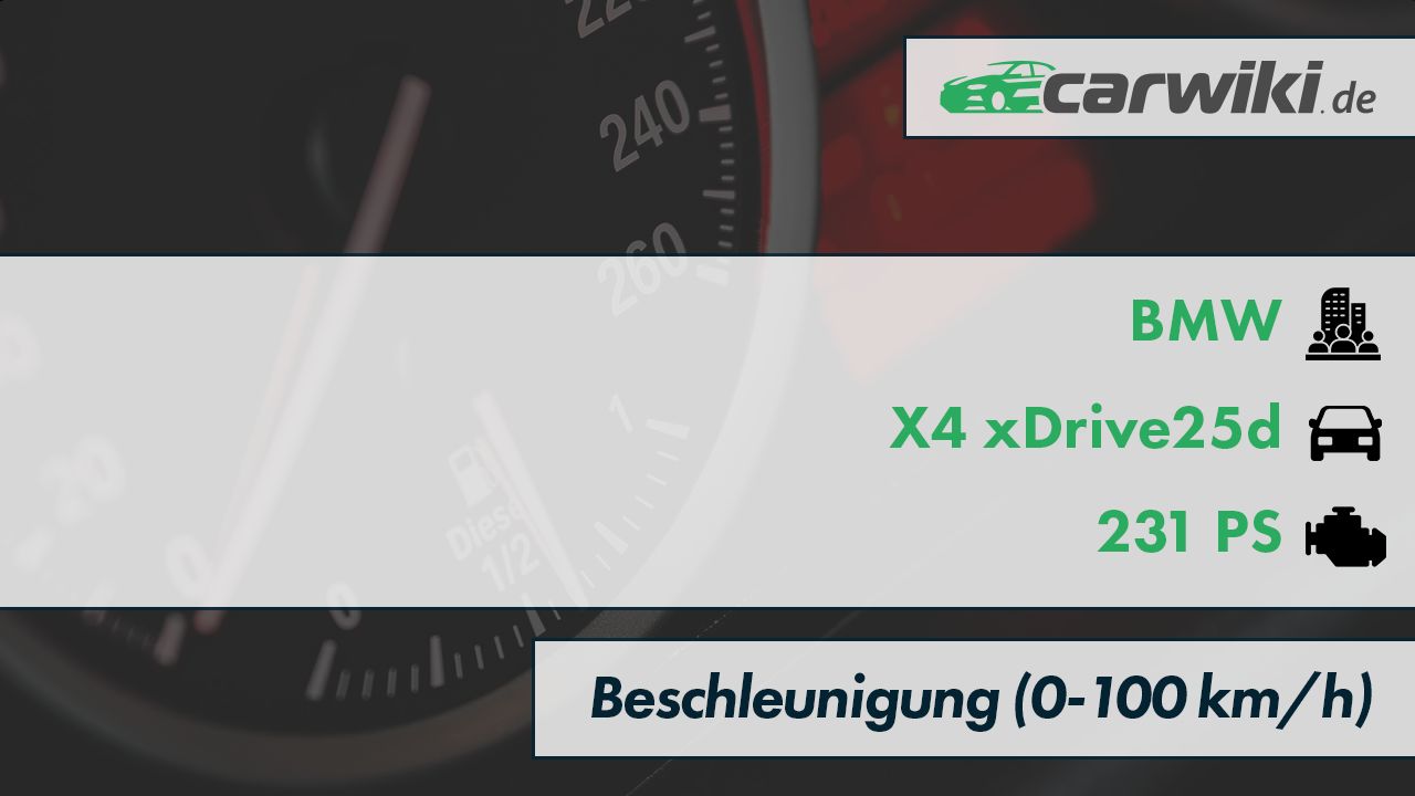 BMW X4 xDrive25d 0-100 kmh Beschleunigung