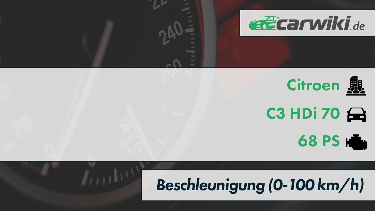 Citroen C3 HDi 70 0-100 kmh Beschleunigung