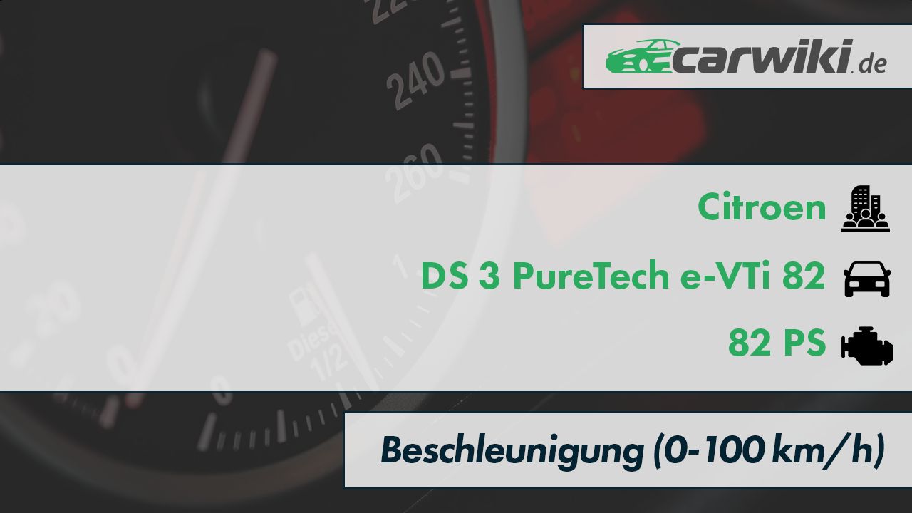 Citroen DS 3 PureTech e-VTi 82 0-100 kmh Beschleunigung