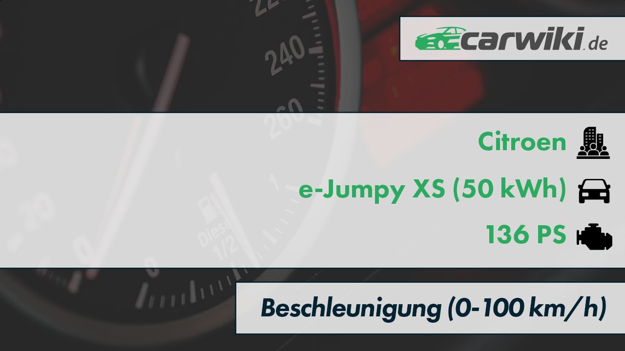 Citroen e-Jumpy XS (50 kWh) 0-100 kmh Beschleunigung