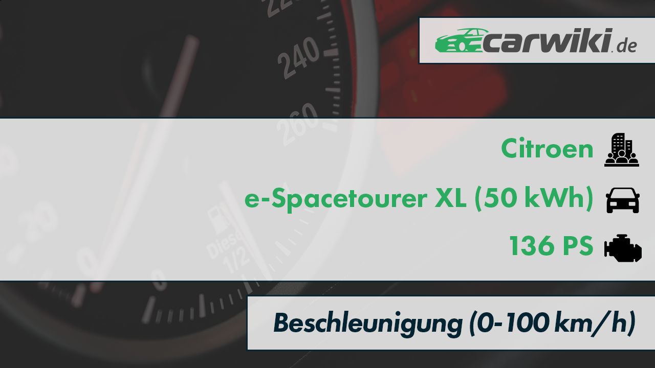 Citroen e-Spacetourer XL (50 kWh) 0-100 kmh Beschleunigung