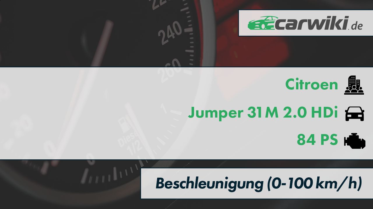 Citroen Jumper 31M 2.0 HDi 0-100 kmh Beschleunigung