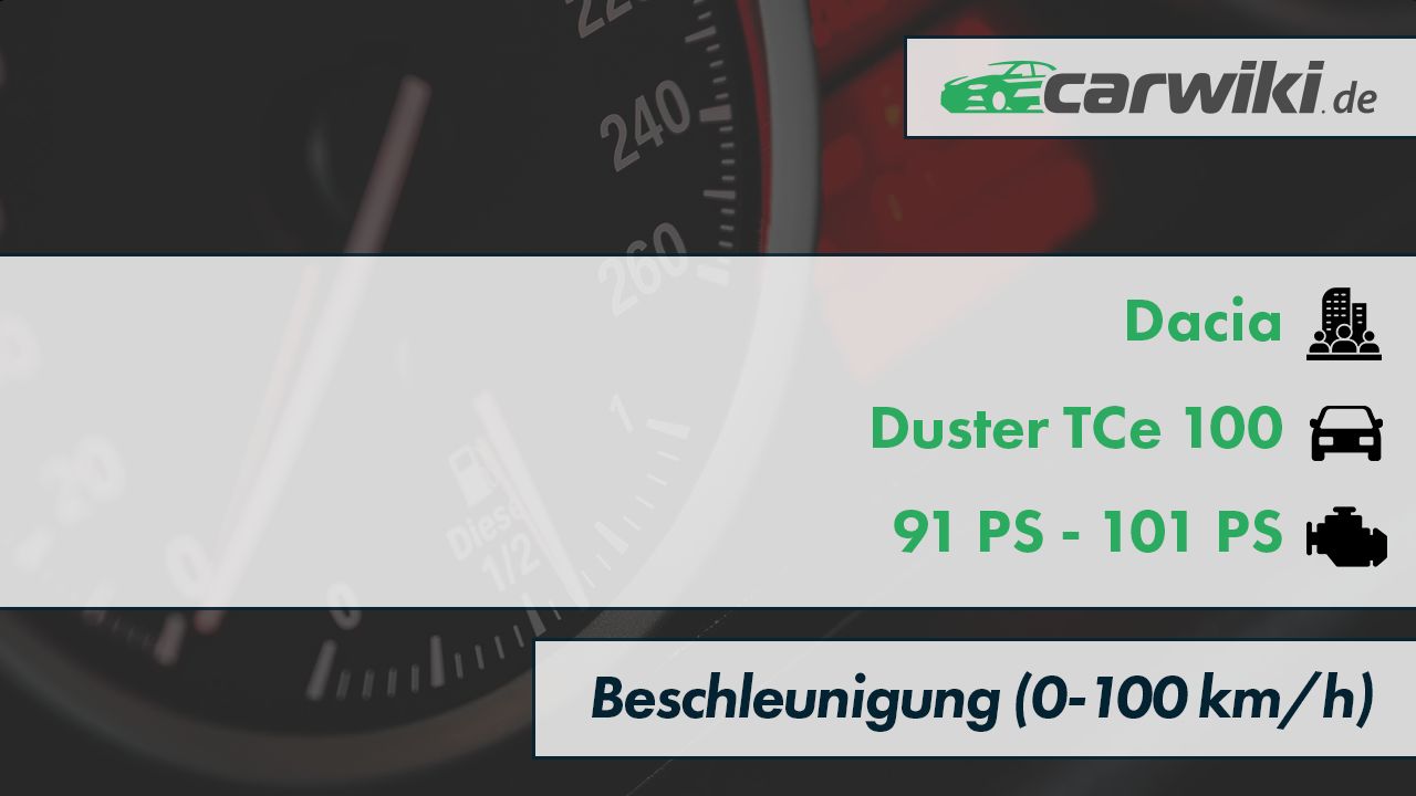 Dacia Duster TCe 100 0-100 kmh Beschleunigung