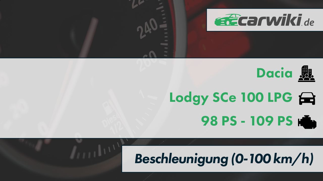 Dacia Lodgy SCe 100 LPG 0-100 kmh Beschleunigung