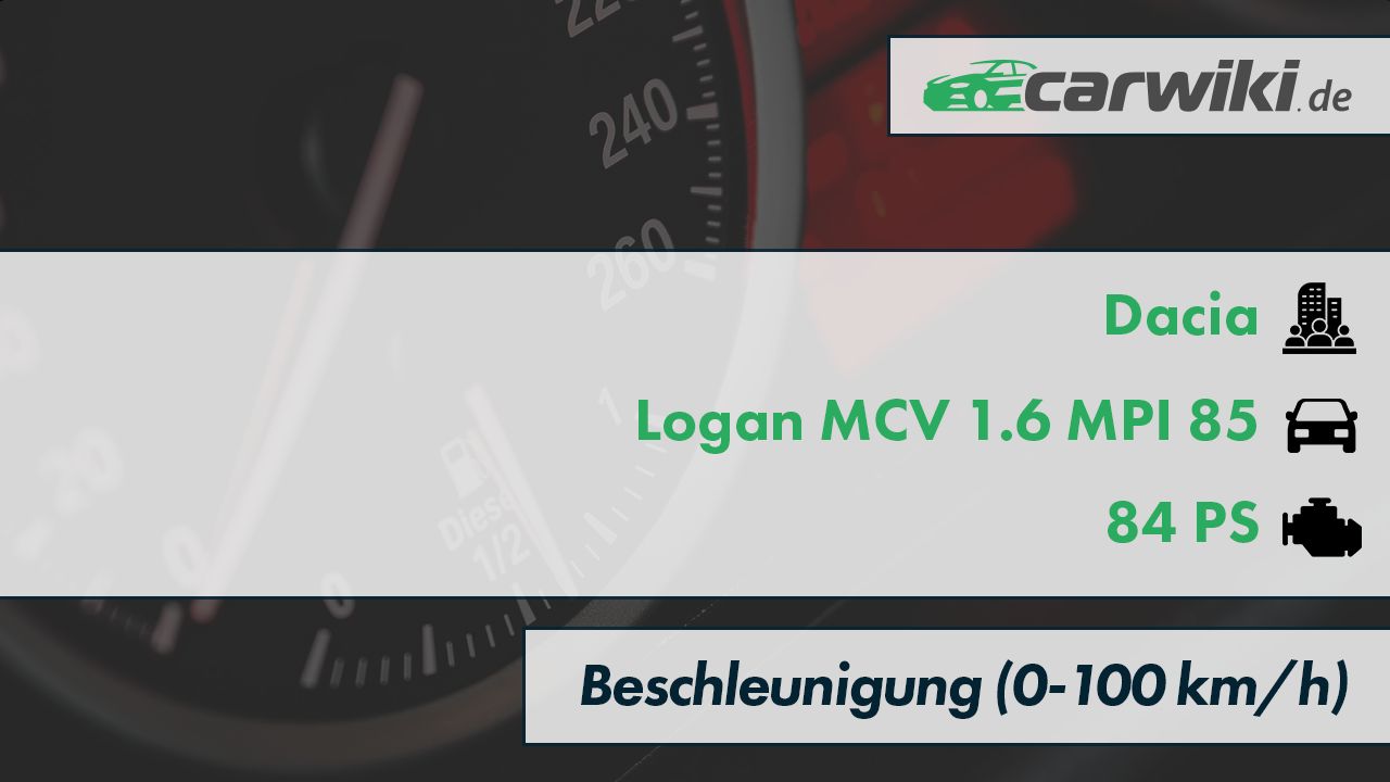 Dacia Logan MCV 1.6 MPI 85 0-100 kmh Beschleunigung