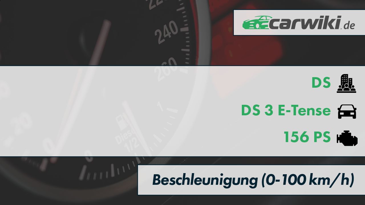 DS DS 3 E-Tense 0-100 kmh Beschleunigung