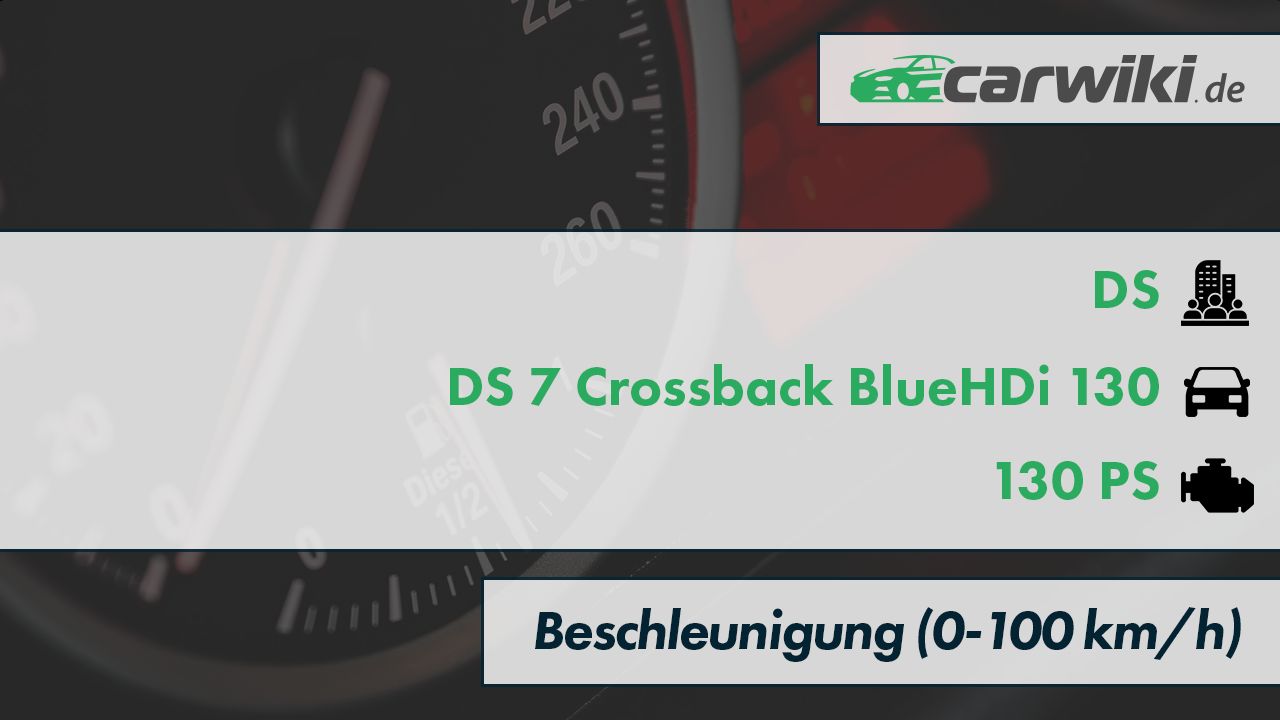 DS DS 7 Crossback BlueHDi 130 0-100 kmh Beschleunigung