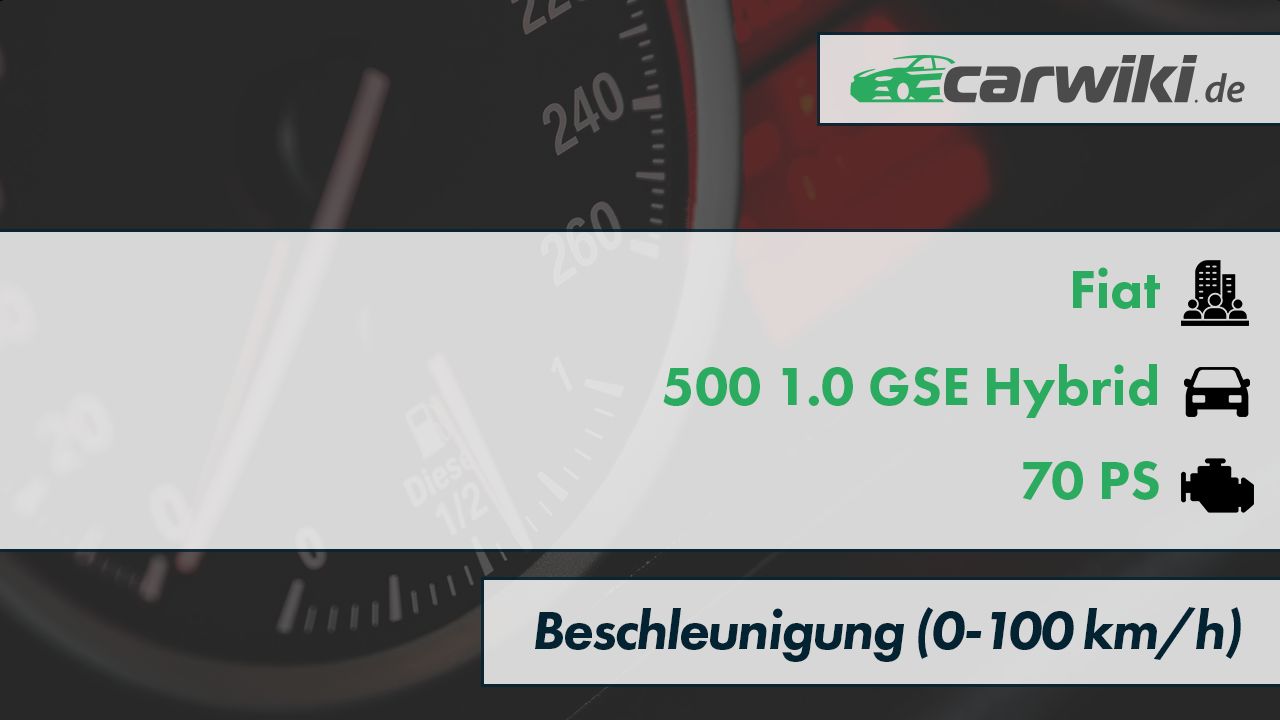 Fiat 500 1.0 GSE Hybrid 0-100 kmh Beschleunigung