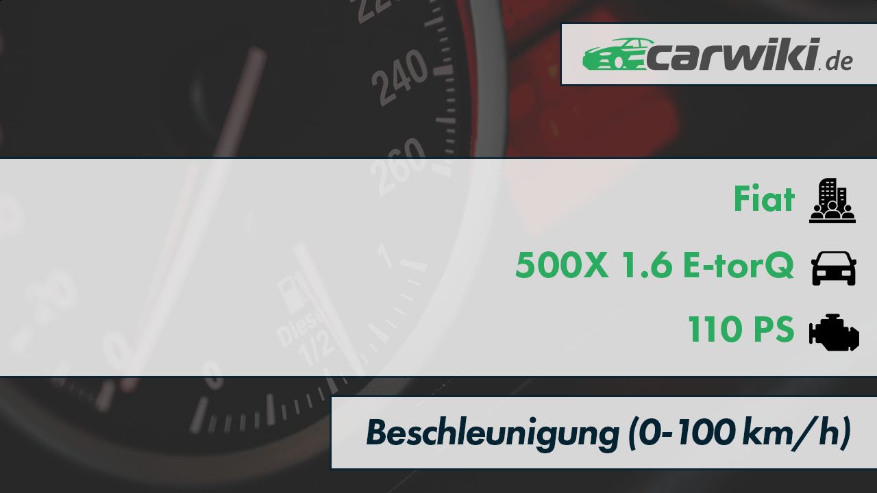 Fiat 500X 1.6 E-torQ 0-100 kmh Beschleunigung