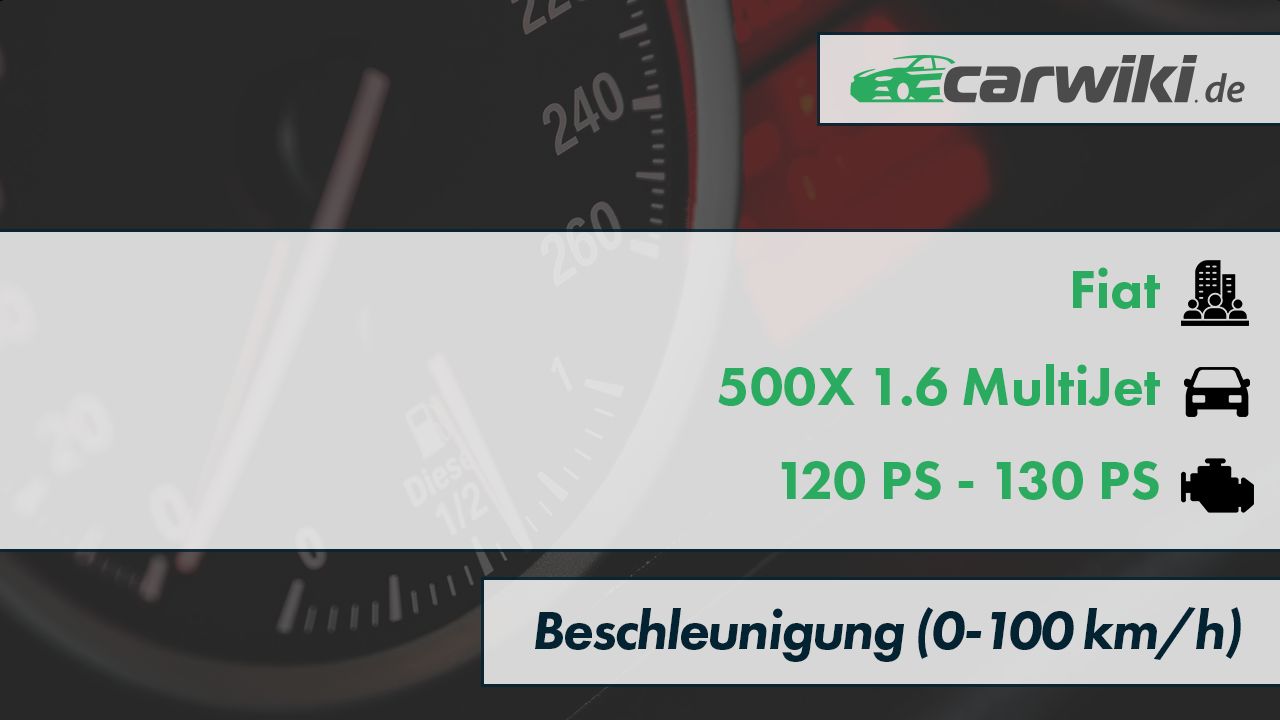 Fiat 500X 1.6 MultiJet 0-100 kmh Beschleunigung