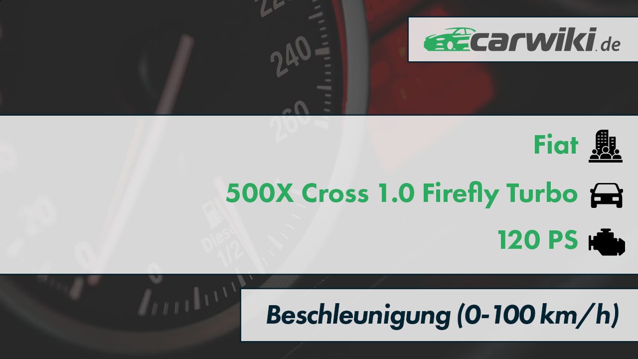 Fiat 500X Cross 1.0 Firefly Turbo 0-100 kmh Beschleunigung