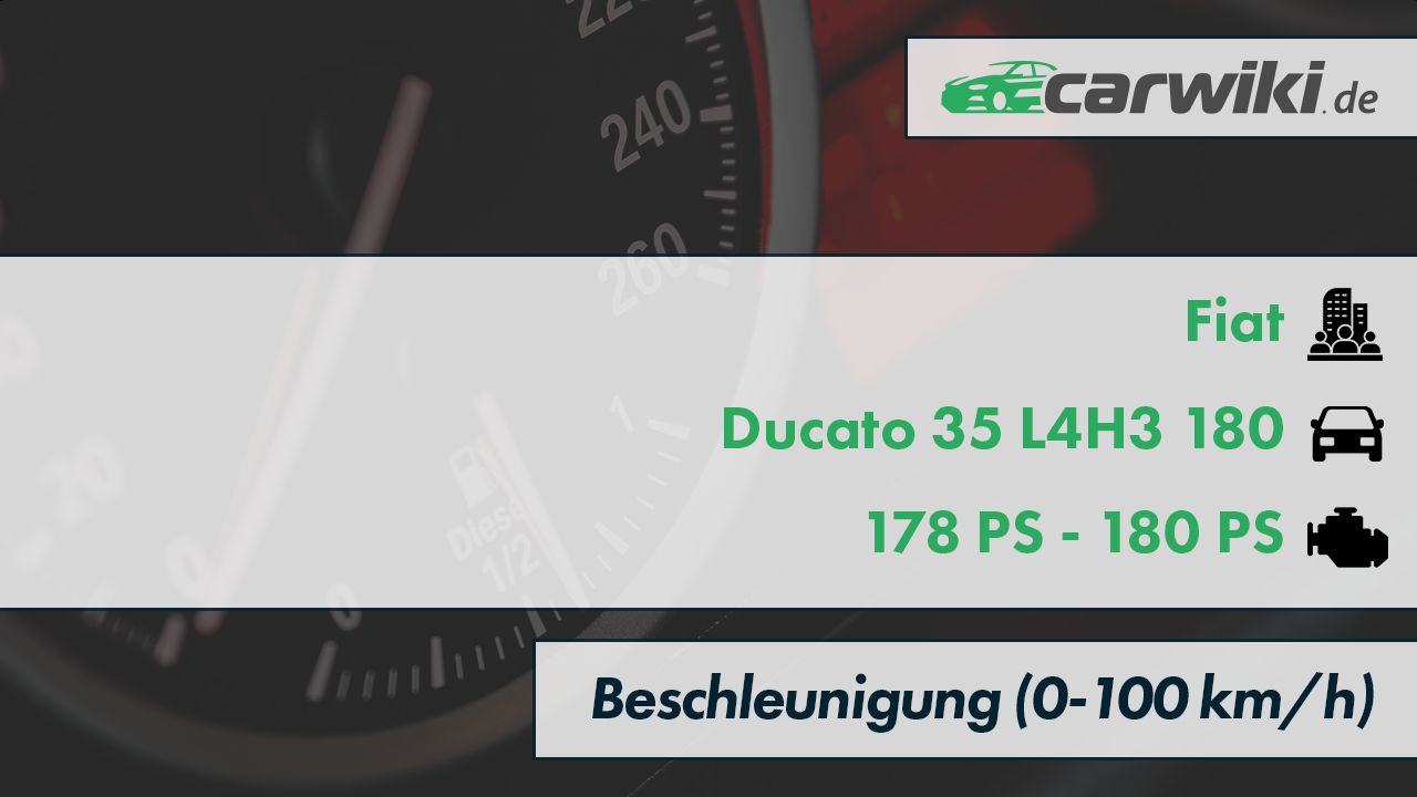Fiat Ducato 35 L4H3 180 0-100 kmh Beschleunigung