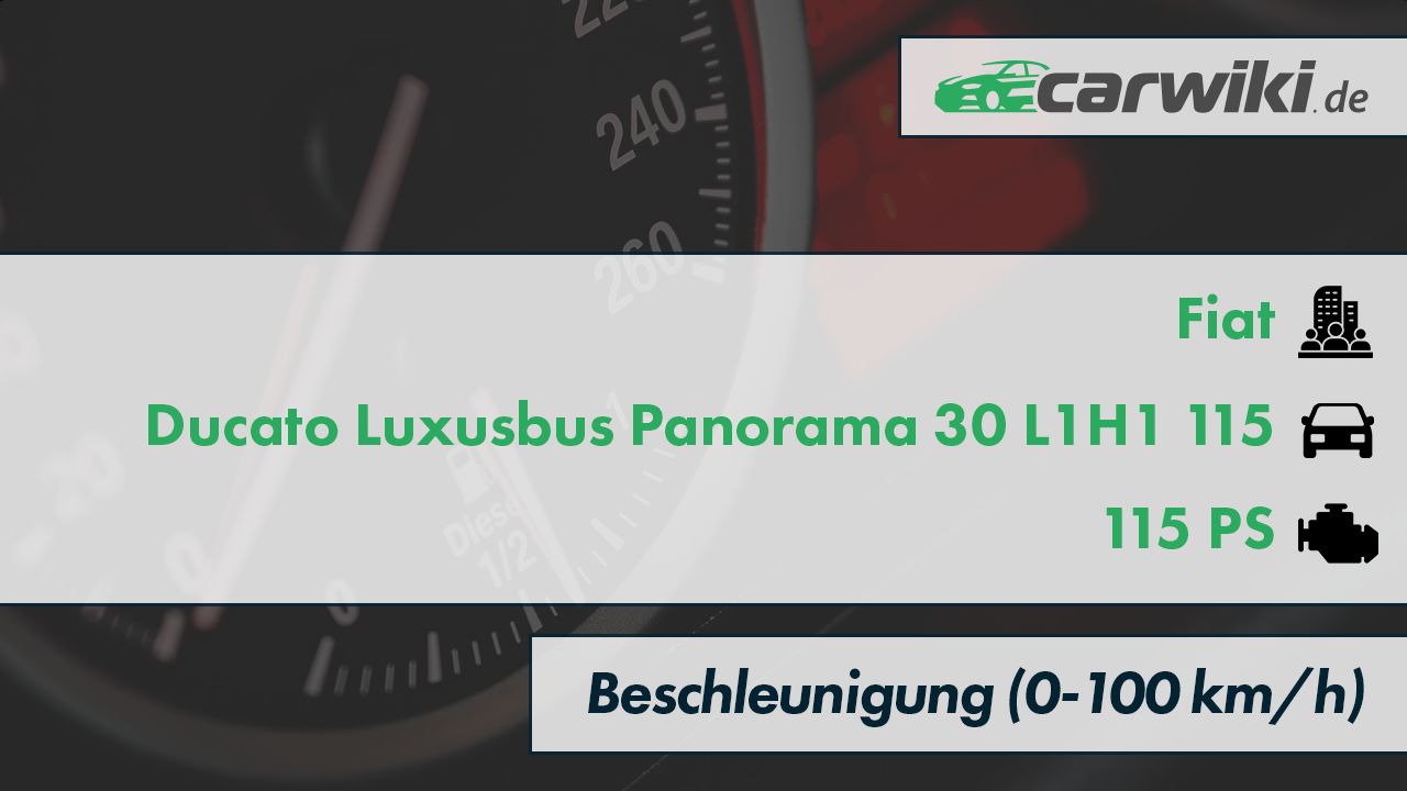 Fiat Ducato Luxusbus Panorama 30 L1H1 115 0-100 kmh Beschleunigung