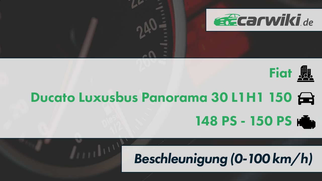 Fiat Ducato Luxusbus Panorama 30 L1H1 150 0-100 kmh Beschleunigung