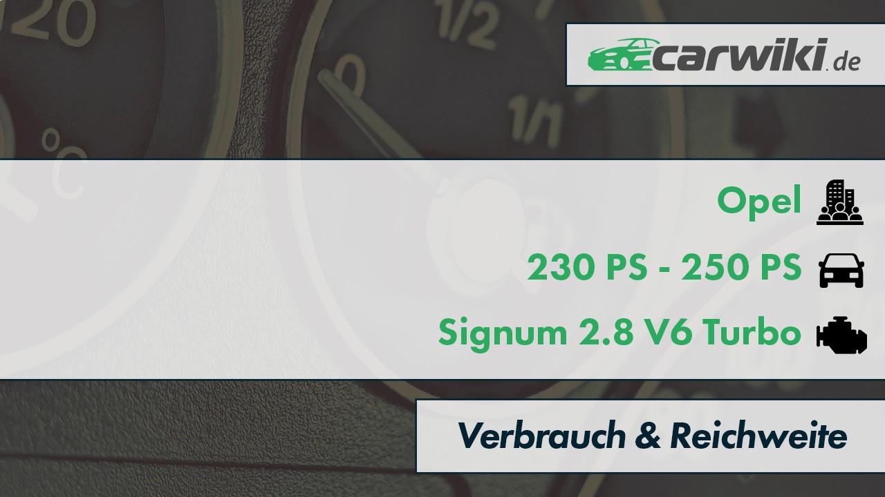 Opel Signum 2.8 V6 Turbo Verbrauch